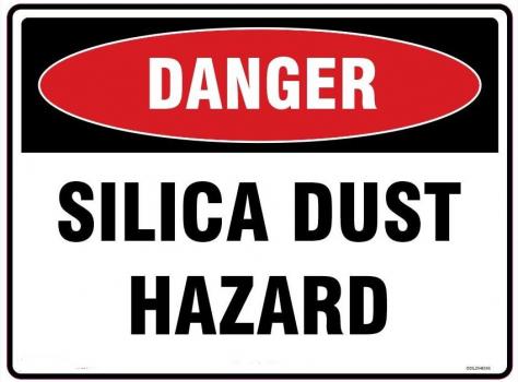 Danger Silica Dust Hazard Sign 600 x 450mm White Polypropylene
