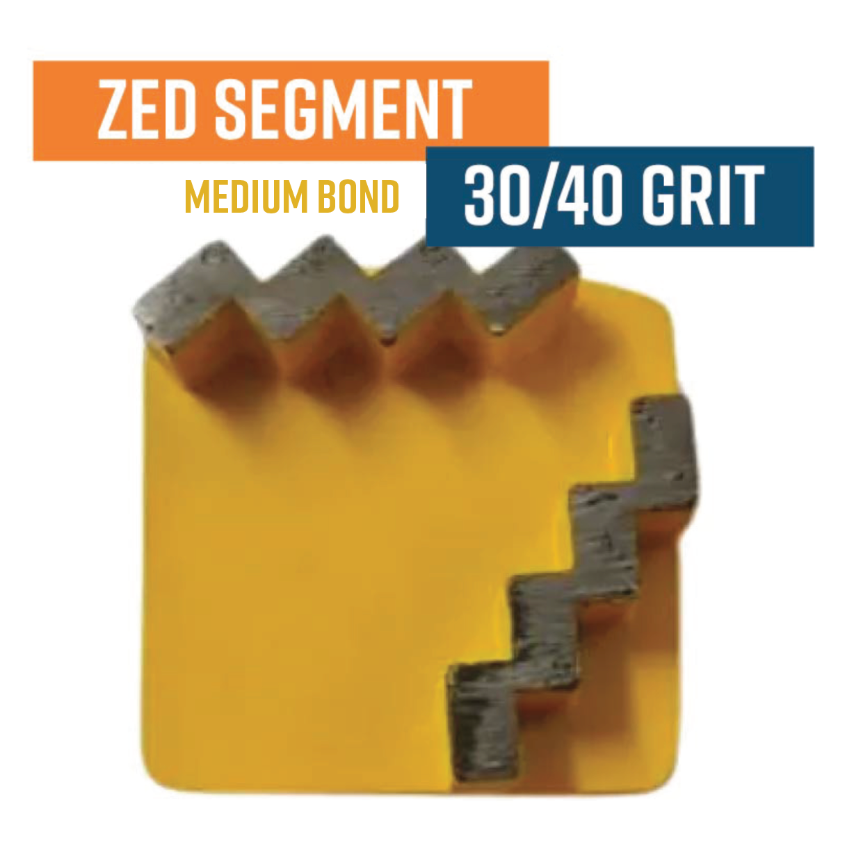 Zed Yellow 30/40 Grit Knock On Diamond Grinding Shoe to suit Schwamborn (Medium Bond)