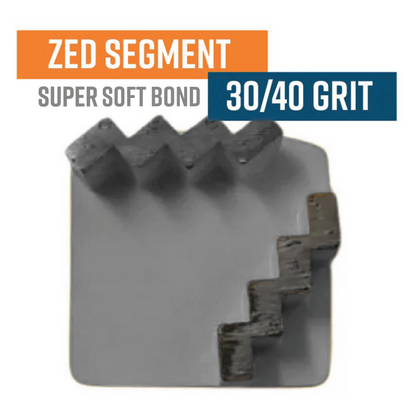 Zed Grey 30/40 Grit Knock On Diamond Grinding Shoe to suit Schwamborn (Super Soft Bond)