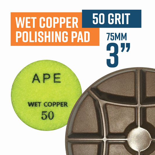 75mm Copper Bond Diamond Wet Polishing Pad for Concrete Floor 50 Grit PRO SERIES