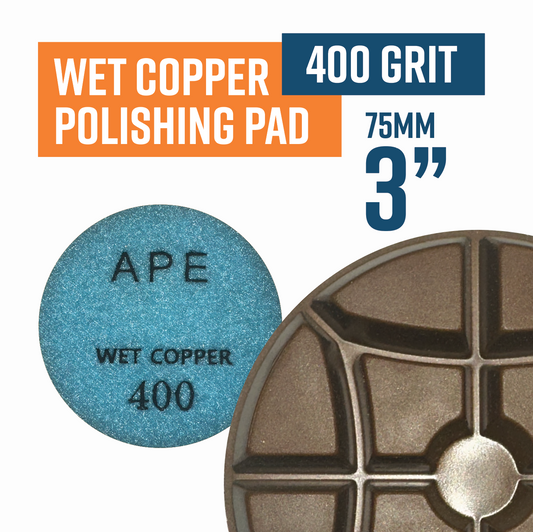 75mm Copper Bond Diamond Wet Polishing Pad for Concrete Floor 400 Grit PRO SERIES