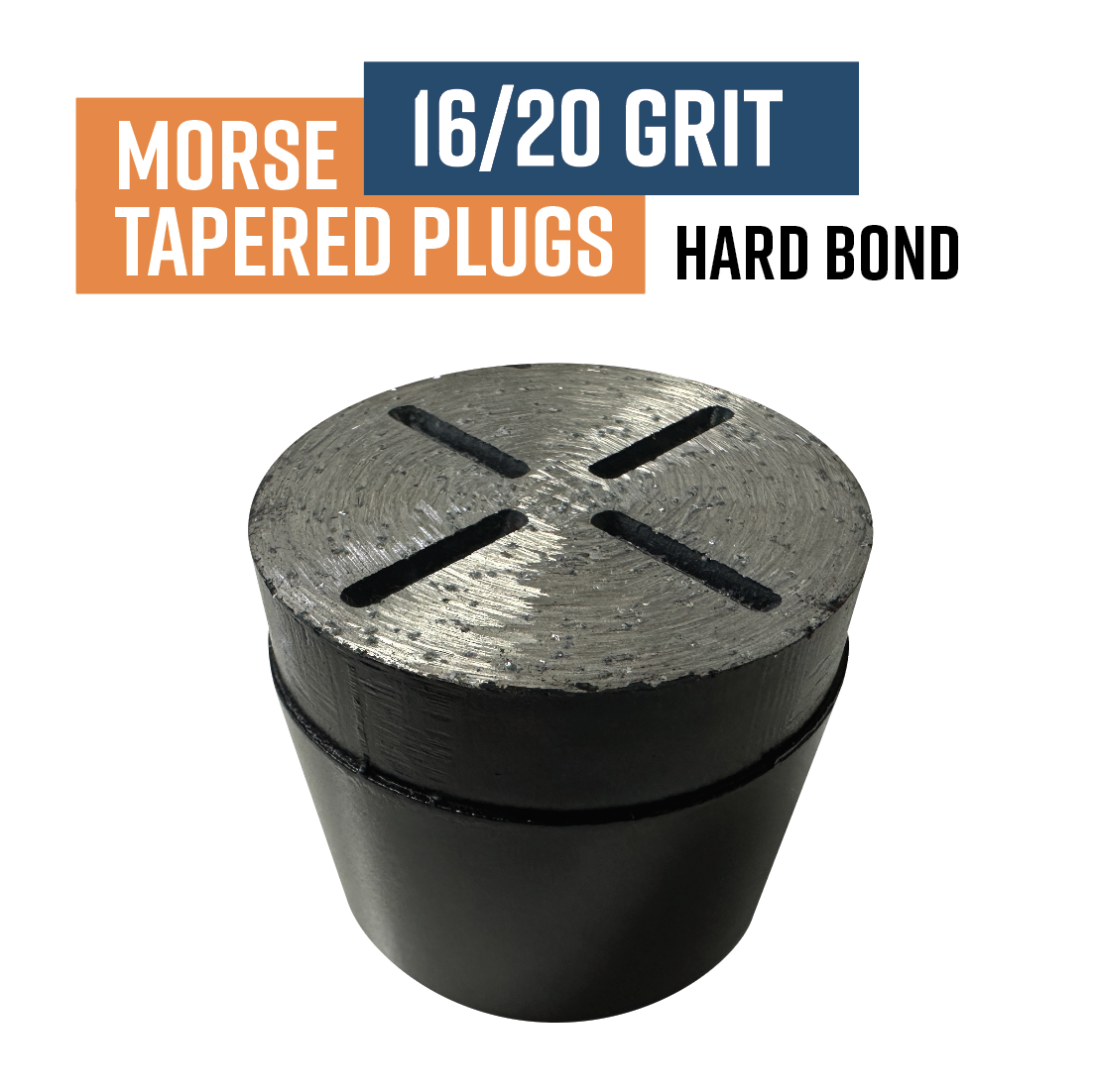 Standard 16/20 Grit, HARD Bond 50mm Morse Tapered Diamond Grinding Plug