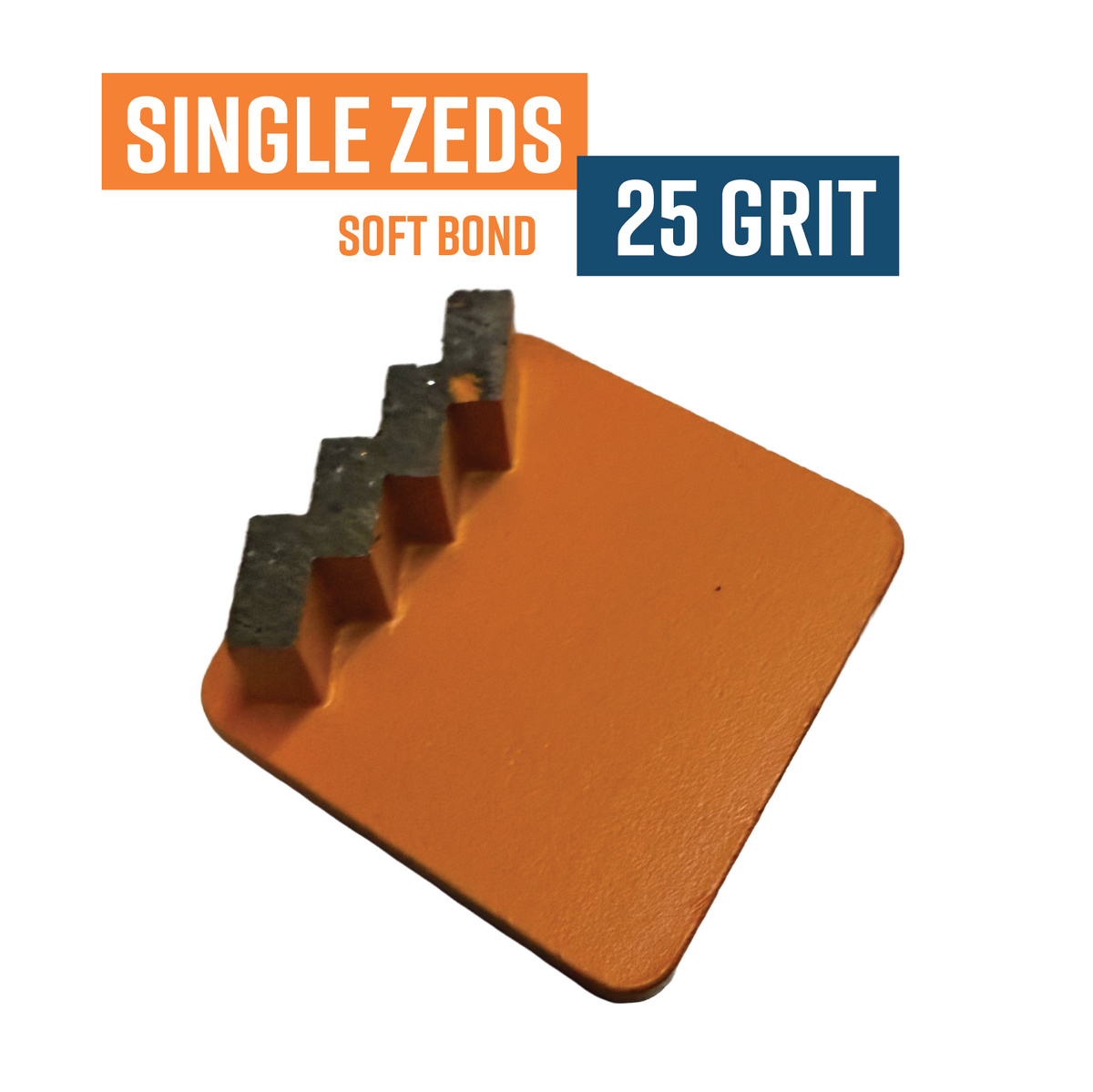 Knock on Single Zed Orange 25 Grit Diamond Grinding Shoe (Soft Bond)