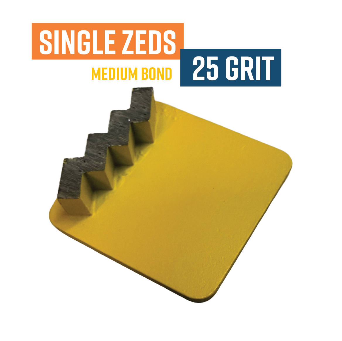 Knock on Single Zed Yellow 25 Grit Diamond Grinding Shoe (Medium Bond)