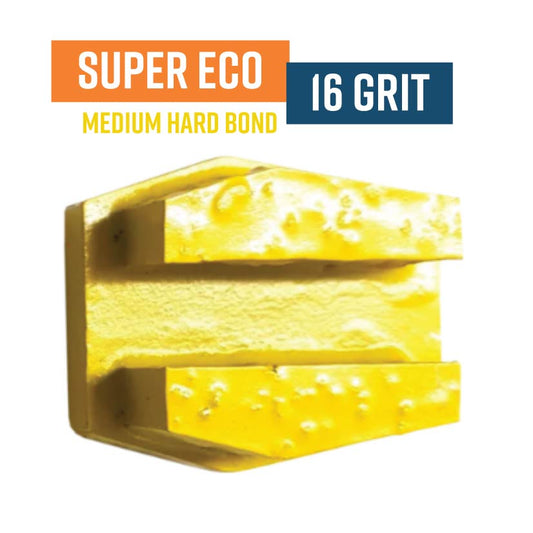 Super Eco Yellow 16 Grit Redi Lock Style Diamond Grinding Shoe (Medium Bond)