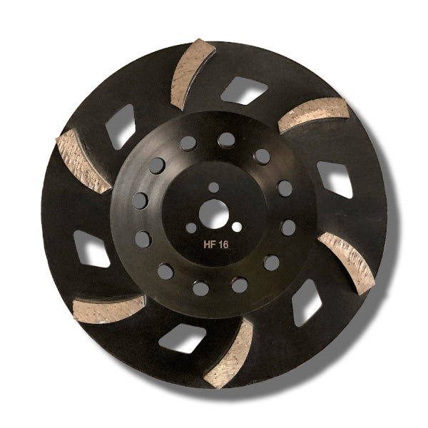 Meteor Grinding Plate 250mm (10") Diamond Grinding Wheel, 16 Grit, Soft Bond, 6 segment