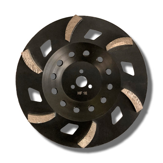 Meteor Grinding Plate 250mm (10") Diamond Grinding Wheel, 16 Grit, Soft Bond, 6 segment