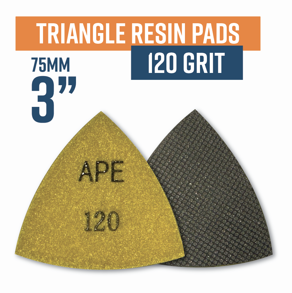 Triangular Dozer Pads Triangle Electroplated Flexible Wet Polishing Resin Pad- 120 grit – All ...
