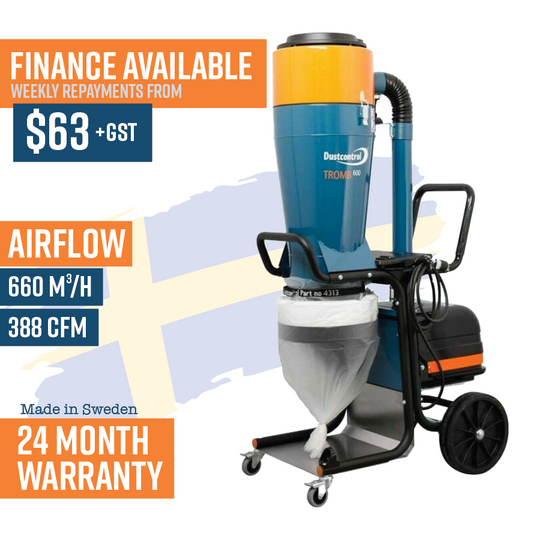 Dustcontrol Tromb 600 H Class 3 Motor Vacuum, 15amp, 3000W, 550m3/H Max Fan Flow,