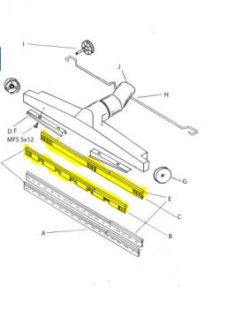 Rubber Strip Pair (7222 Front and 7225 Rear) to suit 370mm / 38mm DC2900 Floor Head (If not in stock - use VAC-DC-7045)