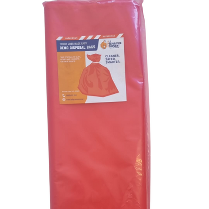 Yellow Demo Disposal Bags 140um (Pack of 25) for safe disposal of dust, debris and concrete onsite