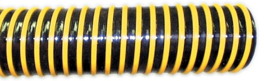 65mm Tiger Flex Hose, Super Elastic black high abrasive resistant PVC  hose with an exposed orange spiral. Temperature range -5 to +50c.