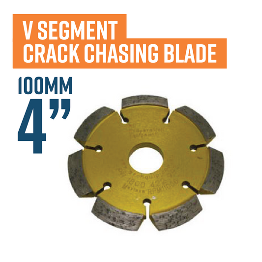 V segment 100mm (4'') Crack Chasing Saw Blade, 30/40 Grit, 9.5 x 10mm Segments
