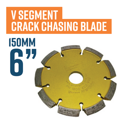 V segment 150mm (6'') Crack Chasing Saw Blade, 30/40 Grit, 9.5 x 10mm Segments