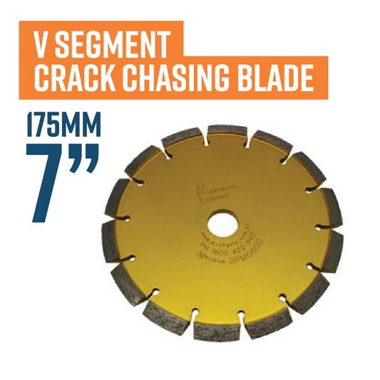 V segment 175mm (7'') Crack Chasing Saw Blade, 30/40 Grit, 9.5 x 10mm Segments