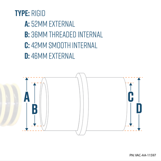 36mm Hose Cuff/ sleeve suits VAC-HOSE35FH_35mm hose one end and connects to OD of Dust Shroud (38mm)