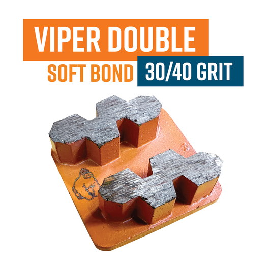 Viper Double Orange 30/40 Grit Redi Lock Style Diamond Grinding Shoe (Soft Bond)