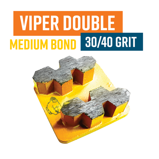 Viper Double Yellow 30/40 Grit Redi Lock Style Diamond Grinding Shoe (Medium Bond)