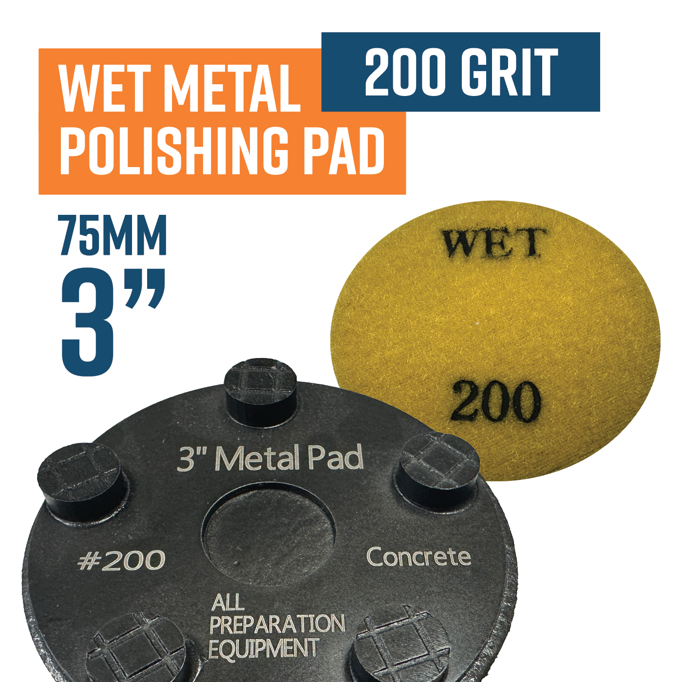 Wet Metal Bond Pad System - High 200 grit 75mm