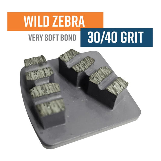 Wild Zebra Grey 30/40 Grit Redi Lock Style Diamond Grinding Shoe (Soft Bond)