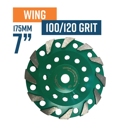 Wing 175mm (7'') (100/120 Grit Medium Bond) Diamond Grinding Wheel