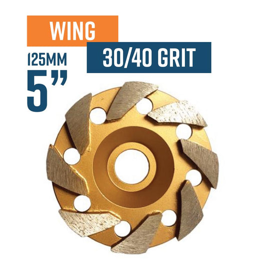 Wing 125mm (5'') (60/80 Grit (Medium Bond) Diamond Grinding Wheel
