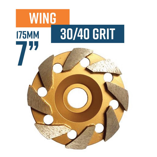 Wing 175mm (7'') (60/80 Grit Medium Bond) Diamond Grinding Wheel
