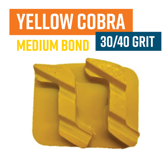 Cobra Double Yellow 30/40 Grit Knock On Diamond Grinding Shoe (Medium Bond)