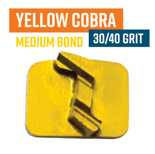 Cobra Yellow 30/40 grit, Single Segment, Medium Bond, Knock-on Diamond Shoe to suit Schwamborn  (Discontinued item, available while stock lasts - no returns accepted)