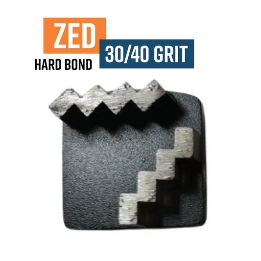Zed Black 30/40 Grit Redilock Diamond Grinding Shoe (Hard Bond)