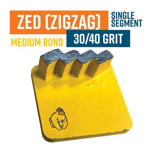 Zed Single Orange 30/40 Grit Redi Lock Style Diamond Grinding Shoe (Medium Bond)