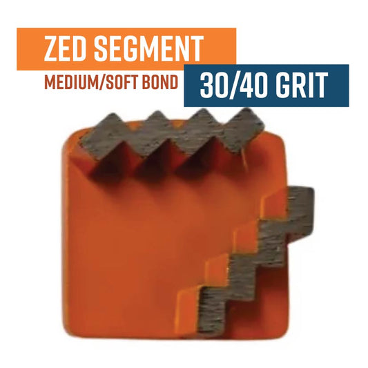 Zed Orange 30/40 Grit Knock On Diamond Grinding Shoe to suit Schwamborn (Medium Soft Bond)