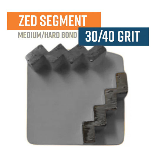 Zed Double Grey 30/40 Grit Redi Lock Style Diamond Grinding Shoe (Very Soft Bond)