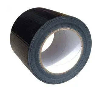 100mm x 25m BLACK Polythene Coated Cloth Tape