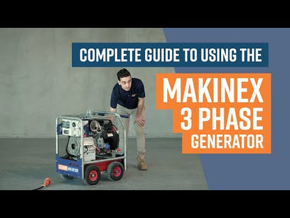 Makinex 10kVa Petrol Generator, Includes 2x 15amp Single phase and 1x 20amp 3-phase sockets both with RCBO protection

 **NEVER use the generator indoors or in an enclosed area. Read Manual Before Us**