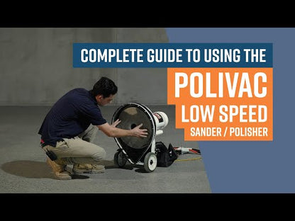 Polivac SV25 Low Speed Sander. 40cm 187RPM 1.1kw 4 pole drive motor. 100watt Vac Motor, 47kg, Supplied with 1 x 3kg weight , Flexiback Pad Holder and Clutch (VI40I6), Including 100 grit sand screen and driver.