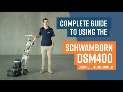 DSM400 Schwamborn Three Phase Concrete Floor Grinder - 415Volt/50Htz. Supplied with 3 x 7kg weights (Power Lead sold separately - will require min. 25m 32amp 5pin Lead)
