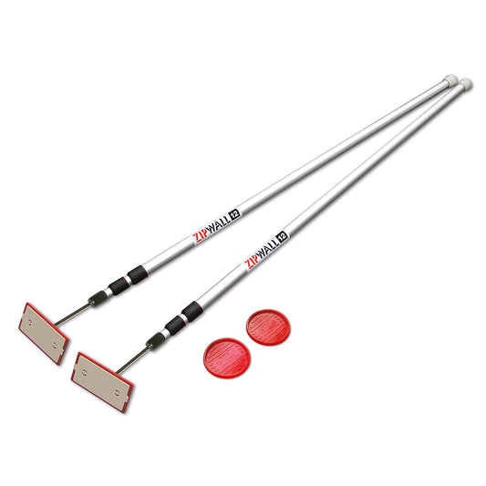 Zipwall Individual Spring Loaded Pole (Pole extend from 1.5M - 3.7M) includes a non-skid head/plate and a floor grip disc. (poles should be put no further than 3 metres apart - recommend distance between poles is 2.5m)