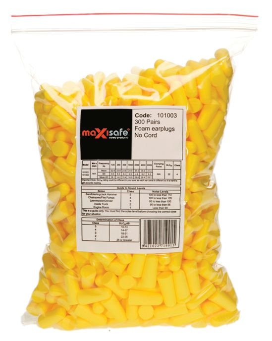 Safety Uncorded Earplugs - Class 5 Refill bag of 300 pairs