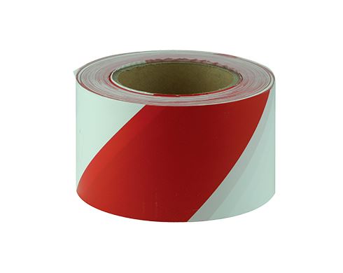 Red & White Danger Barrier Tape 75mm x 100m Roll