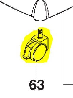 Starmix/Metabo Front Castor for 50L Vacuums