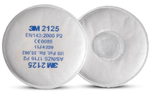 3M 2125 P2 Particulate Filter pair to suit 3M 6000/7000 Series Dust Mask. Protection against certain particles, dusts, mists and fumes.