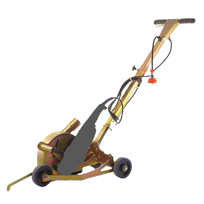 200mm Concrete Joint Saw / Crack Chasing Saw Trolley (includes shroud, dolly only)

(Must use Metabo 24-230 Grinder)
Note: Must use Metabo W 24-230 MVT 606467190 w Dead Mans Switch