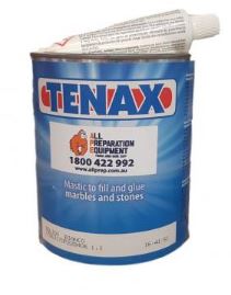 Tenax White Bianco Solid Kit - Includes 1 Litre Pre-coloured white adhesive paste used for glueing and repairing Stone and 45mL Hardener