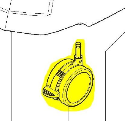 Starmix/Metabo Front Castor for 35L Vacuums